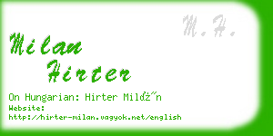 milan hirter business card